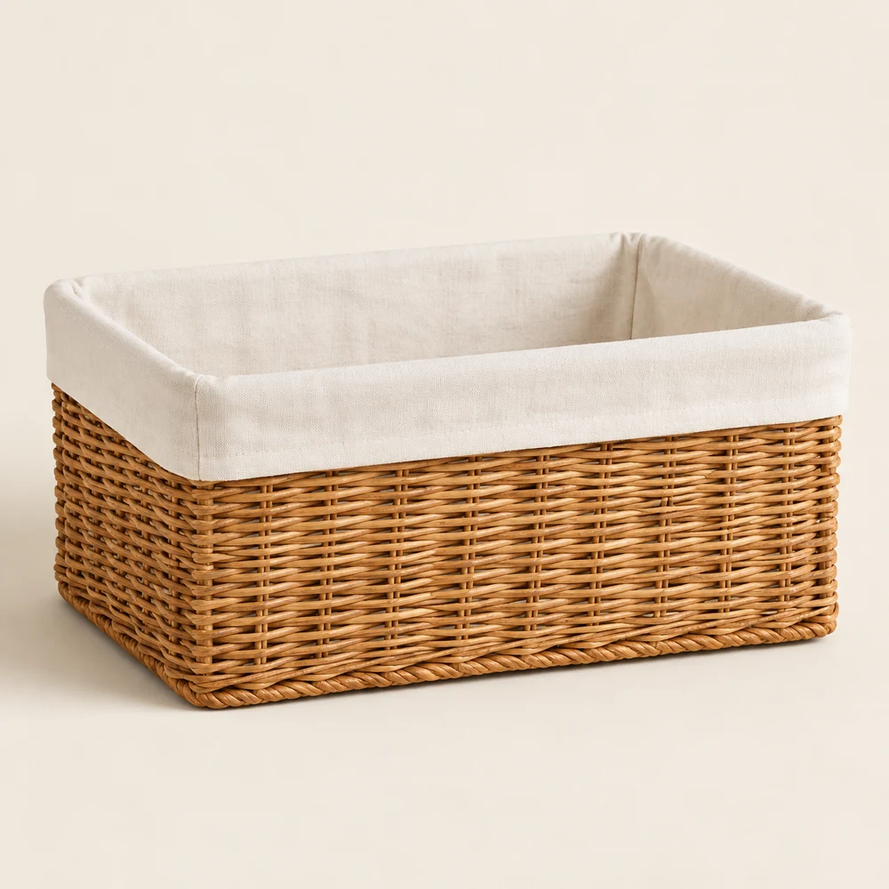 Rattan Storage Basket — Honey brown, Basket